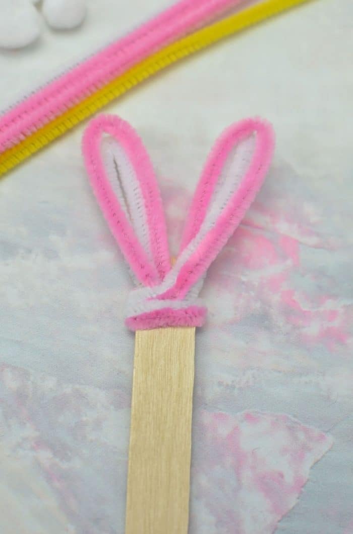 DIY Pipe Cleaner Popsicle Stick BUNNY