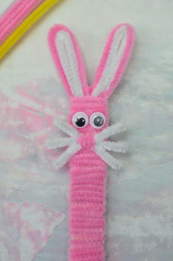 DIY Pipe Cleaner Popsicle Stick BUNNY