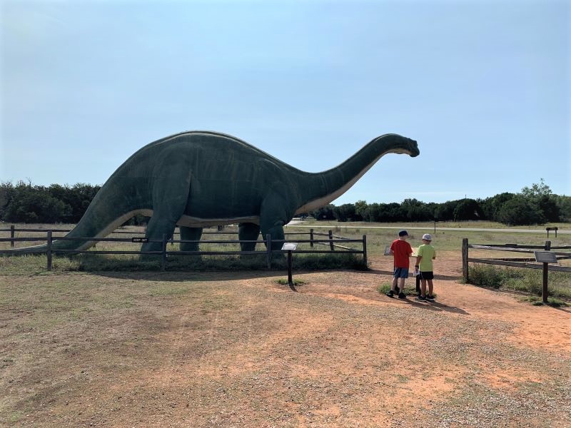 dinosaur figure at Dinosaur Valley State Park