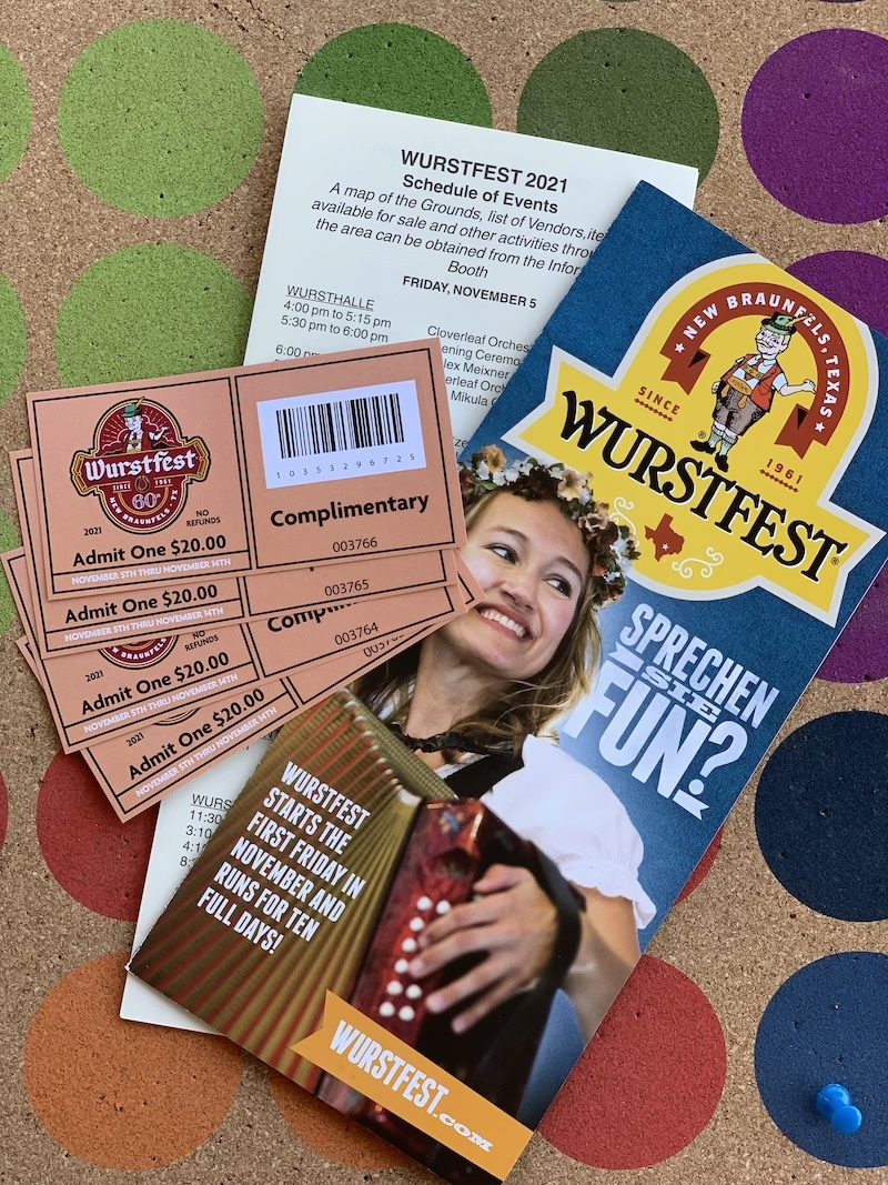 New Braunfels Wurstfest 2021 4 ticket giveaway